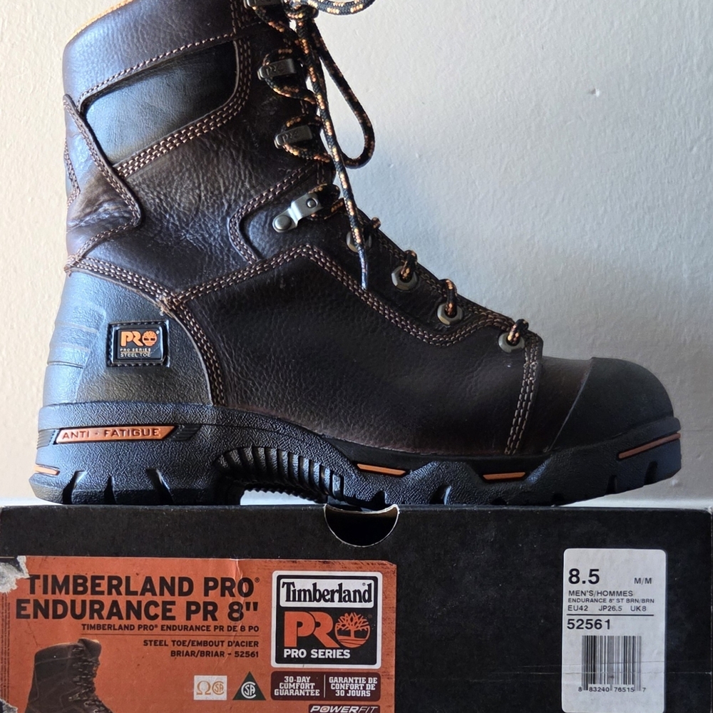 Timberland PRO Endurance 8" Steel Toe Work Boots – Size 8.5 (Men’s) – NEW